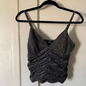 Wild Fable Women’s black and rustic rose Ruched front Tank top Size M